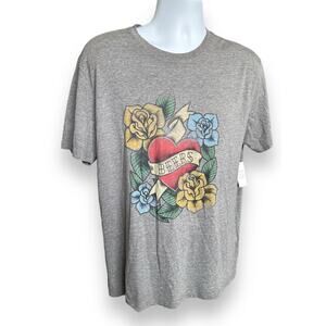 Lucky Brand Men's Beer Rose Tattoo Short Sleeve Graphic T-shirt Unisex Large